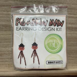 DIY Earring Kit ~ Brightlings Pumpkin Man Earring Kit -Halloween